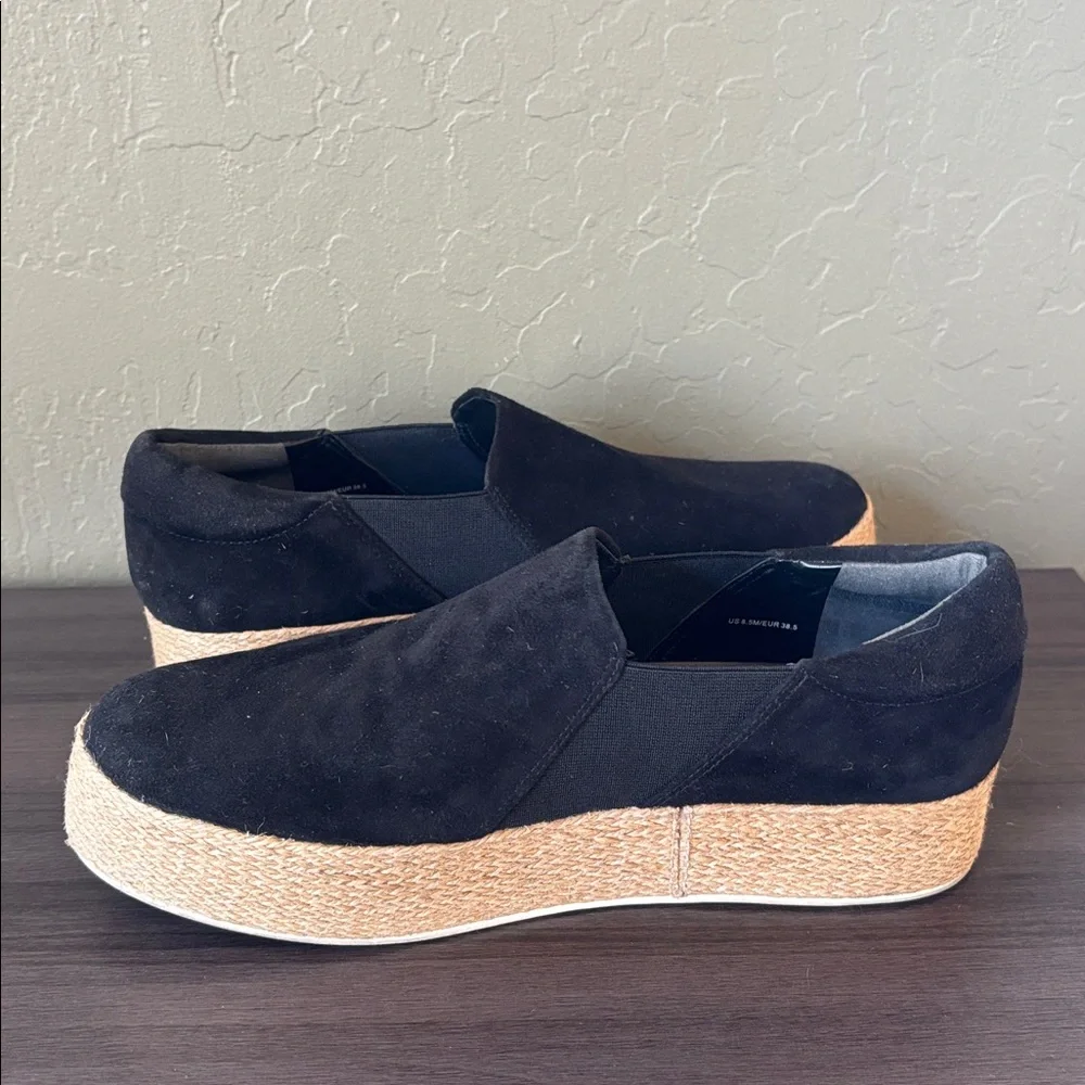 Vince Wilden Black Suede Espadrille Platform Sneakers‎ Size 8.5